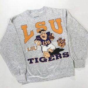 Vintage NCAA LSU Tigers Flintstones Football Sweatshirt, Louisiana State